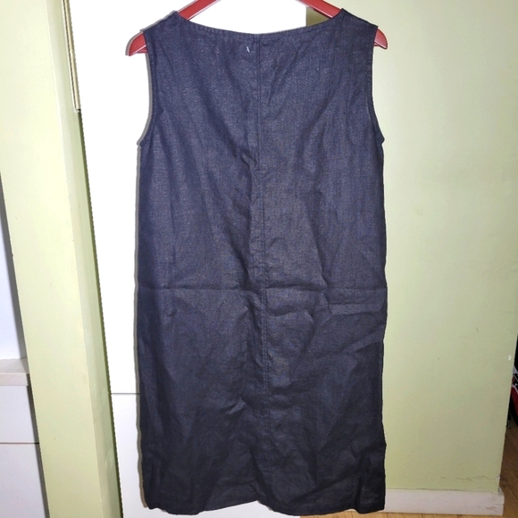 Fog Linen Work sleeveless shift tank tshirt midi dress black small - Picture 2 of 6